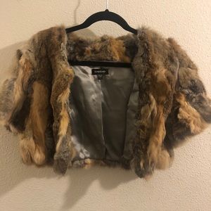 Bebe rabbit fur shrug